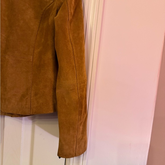 BAGATELLE NYC Camel Tan Genuine Suede Leather Motorcycle Jacket - size small - Picture 15 of 16
